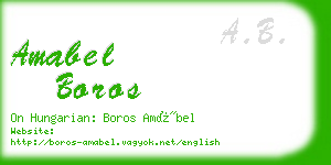 amabel boros business card